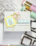 Waffle Flower Stamp, Postage Collage Mom Silhouettes