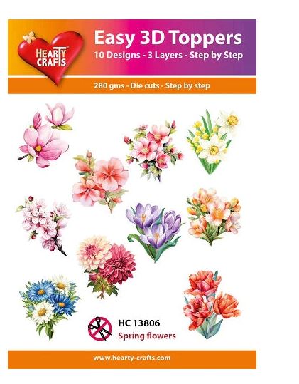 Hearty Crafts Embellishment, Easy 3D Toppers - Spring Flowers