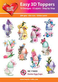 Hearty Crafts Embellishment, Easy 3D Toppers - Easter Egg Cups