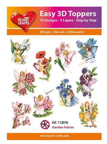 Hearty Crafts Embellishment, Easy 3D Toppers - Garden Fairies