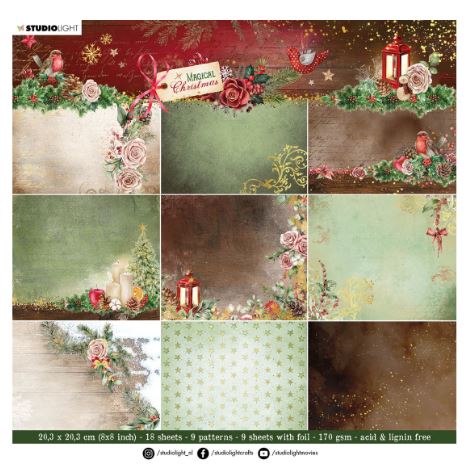 StudioLight Paper Pad 8x8, Backgrounds Magical Christmas