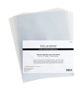 Spellbinders Glimmer Specialty Clear Film Sheets 8 1/2" x 11" - Sold as 1 each