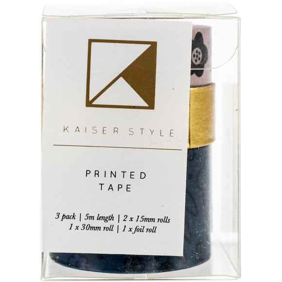 Kaisercraft Embellishment, Printed Tape 3/Pkg