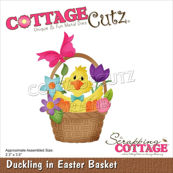Cottage Cutz Die, Duckling In Easter Basket