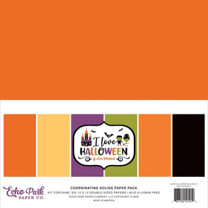 Echo Park Paper Cardstock Variety Pack 12x12, I Love Halloween