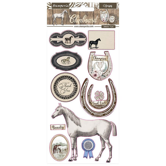 Stamperia Embellishment Sticker, Chipboard - Romantic Horses