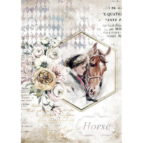 Stamperia Rice Paper A4, Romantic Horses - Romantic Lady