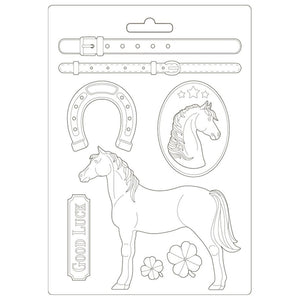 Stamperia Mould A4 Maxi. Romantic Horses