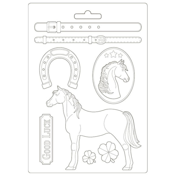 Stamperia Mould A4 Maxi. Romantic Horses