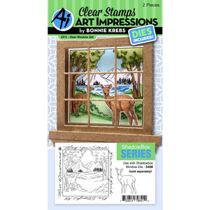 Art Impressions Stamp & Die Set, Windows To The World - Deer Window Set