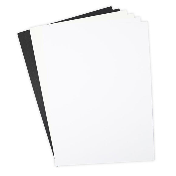 Sizzix Paper A5, Surfacez Smooth Cardstock - Black, Ivory & White