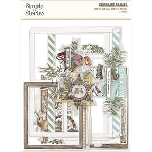 Simple Stories Embellishment, Simple Vintage Winter Woods - Chipboard Frames