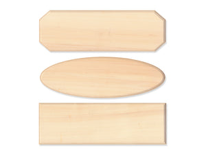 MultiCraft Wooden Sign Plaques -  Oval/Rect/Cut-Away Asst -  3 styles
