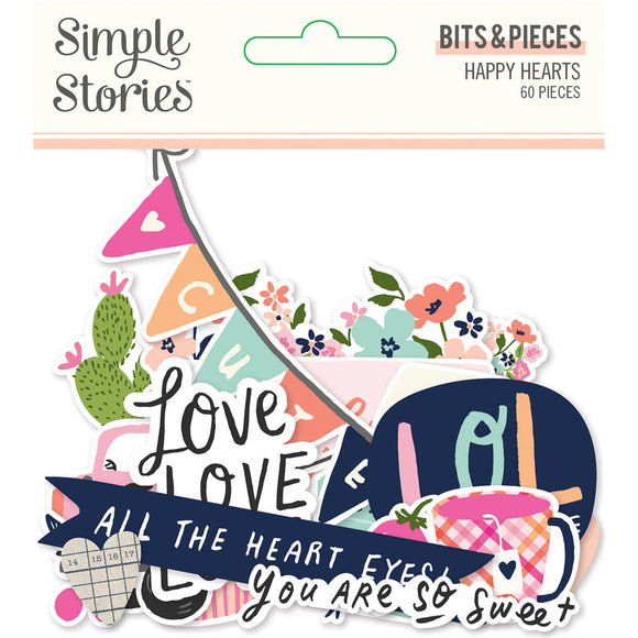 Simple Stories Ephemera, Bits & Pieces - Happy Hearts
