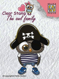 Nellie's Choice Stamp, The Owl Family - Family Pirate