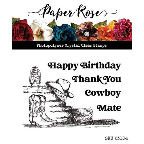 Paper Rose Stamp, Boots & Haybales