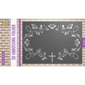 Nellie's Choice Embossing Folder 3D, Blooming Twigs With Cross