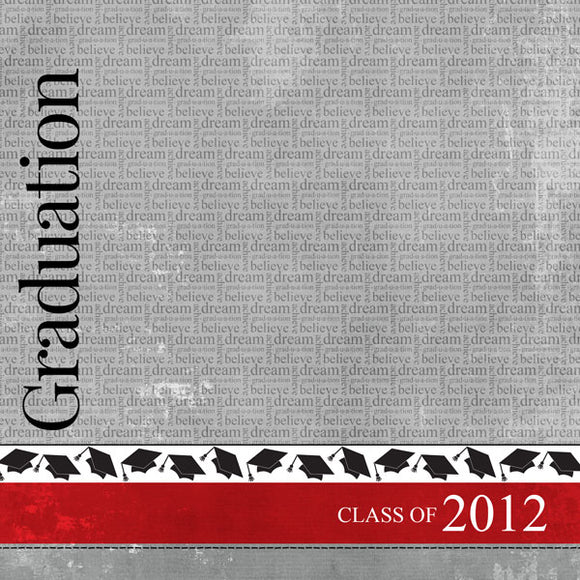 Scrapbook Custom Paper 12x12, Graduation - Dream Year