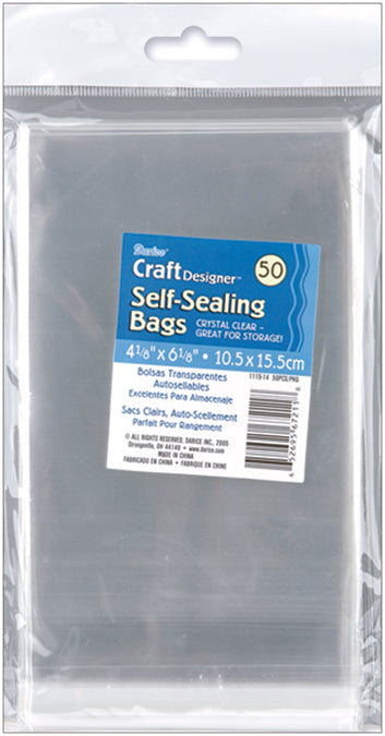 Darice Tool, Self-Sealing Bags 50/Pkg - 4.12x6.12