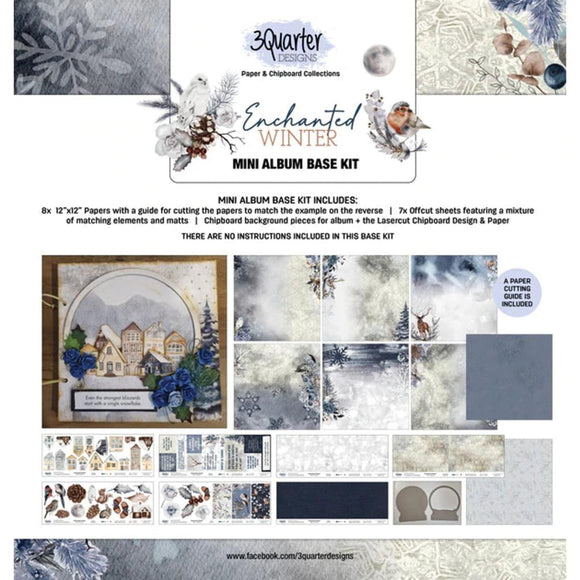 3Quarter Designs Album, Mini Album Base Kit - Enchanted Winter
