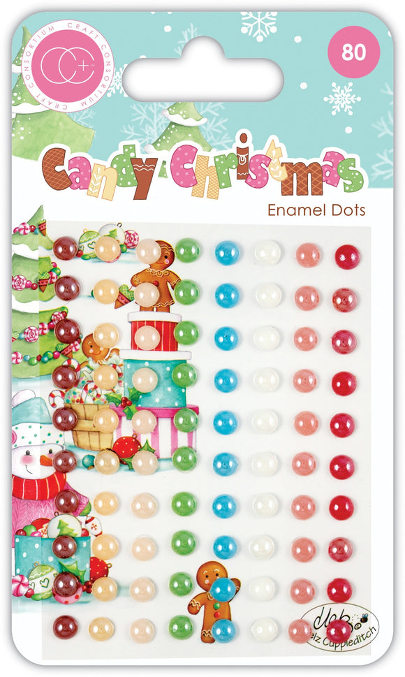 Craft Consortium Embellishment, Candy Christmas - Enamel Dots