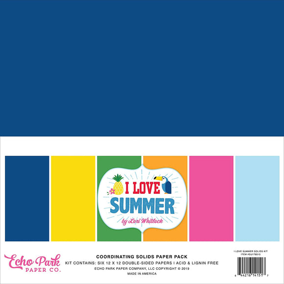 Echo Park Paper Cardstock Variety Pack 12x12, I Love Summer