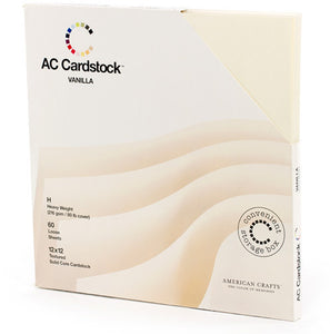 AC Paper Cardstock Variety Pack 12x12, Vanilla (60 Piece)