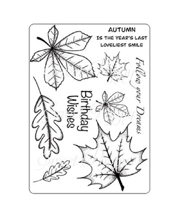 Sweet Poppy Stamp, Autumn Leaves
