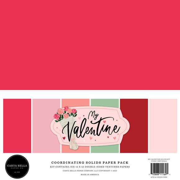 Carta Bella Paper Cardstock Variety Pack 12x12, My Valentine