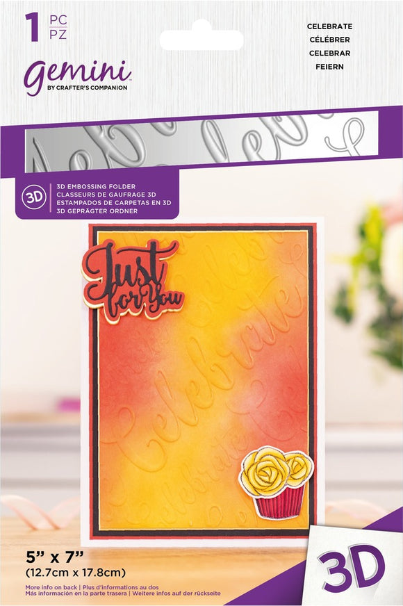 Crafter's Companion Embossing Folder 3D, Celebrate