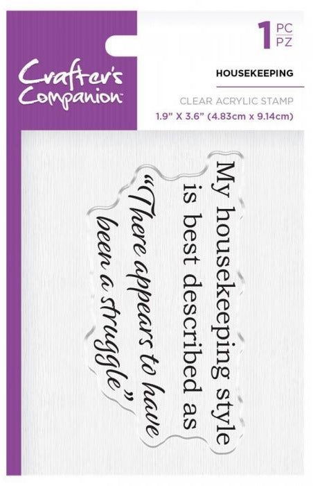 Crafter's Companion Stamp, Quirky Sentiments - Housekeeping