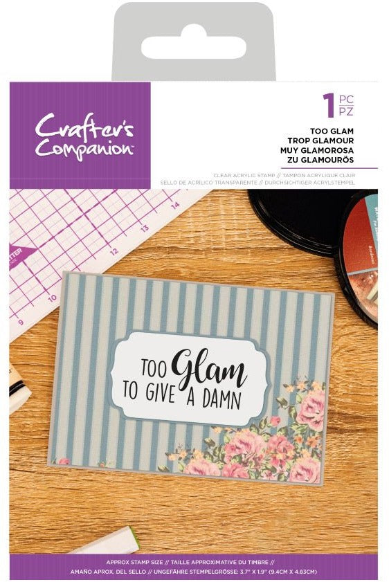 Crafter's Companion Stamp, Quirky Sentiments - Too Glam