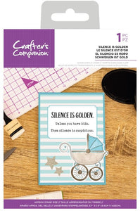 Crafter's Companion Stamp, Quirky Sentiments - Silence is Golden