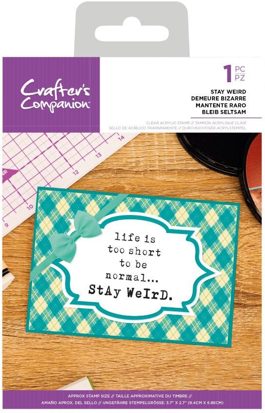 Crafter's Companion Stamp, Quirky Sentiments - Stay Weird