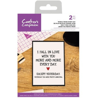 Crafter's Companion Stamp, Quirky Sentiments - More & More Every Day