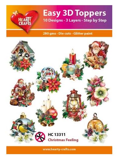 Hearty Crafts Embellishment, Easy 3D Toppers - Christmas Feeling