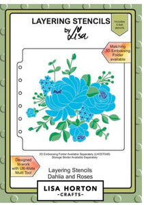 Lisa Horton Stencil - Dahlia And Roses Layering Stencils