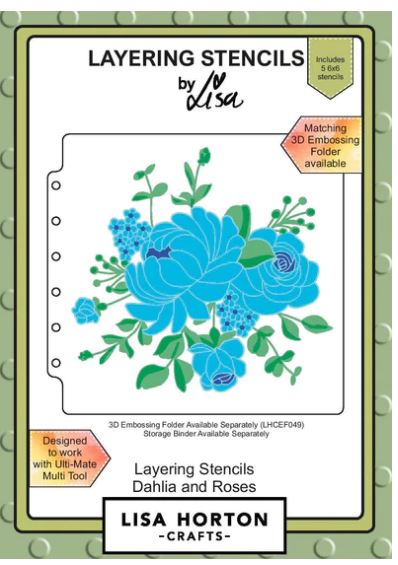 Lisa Horton Stencil - Dahlia And Roses Layering Stencils
