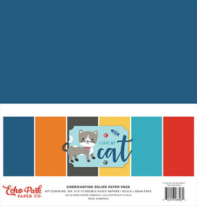 Echo Park Paper Cardstock Variety Pack 12x12, I Love My Cat