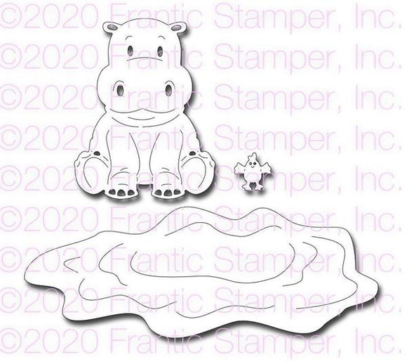 Frantic Stamper Die, Cute Hippo