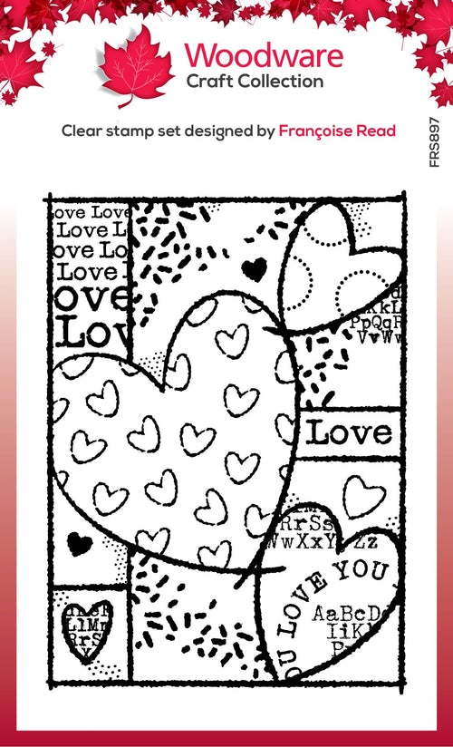 Woodware Stamp, Heart Collage