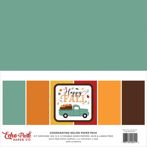 Echo Park Paper Cardstock Variety Pack 12x12, Happy Fall