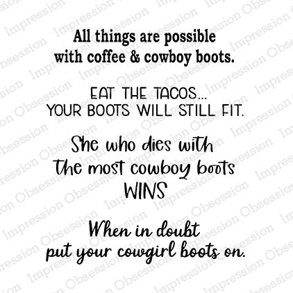 Impression Obsession Stamp, Cowboy Boot Sayings 1