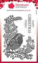 Woodware Stamp, Robin and Holly