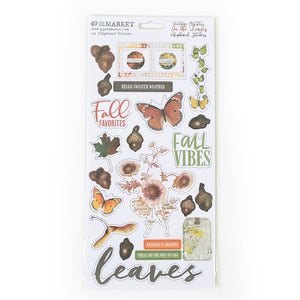 49 and Market Embellishment, Chipboard Stickers - Vintage Artistry In the Leaves