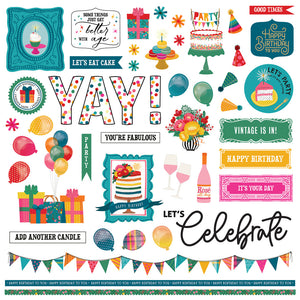 Photoplay Paper 12x12, Element Sticker Sheet - Add Another Candle