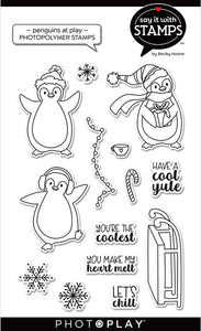 Photoplay Stamp, Say It With Stamps - Penguins at Play