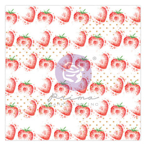 Prima Paper 12x12, Strawberry Milkshake - Acetate Sheet  Strawberries