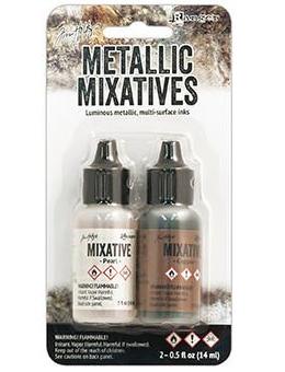 Tim Holtz Alcohol Ink Kit, Metallic Mixatives, - Pearl and Copper