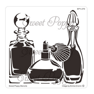 Sweet Poppy Stencil, Perfume Bottles